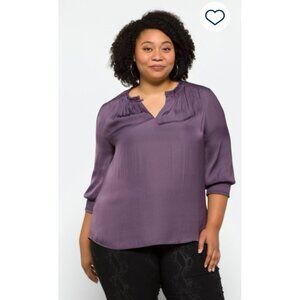 NWT Daniel Rainn Hattie Ruffle Detail Blouse Size 2X